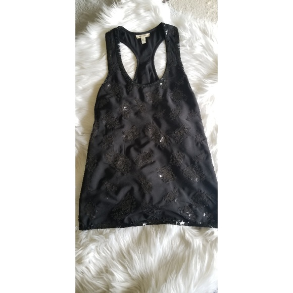SILENCE + NOISE Racerback Sequin Tank Top. - Picture 1 of 7